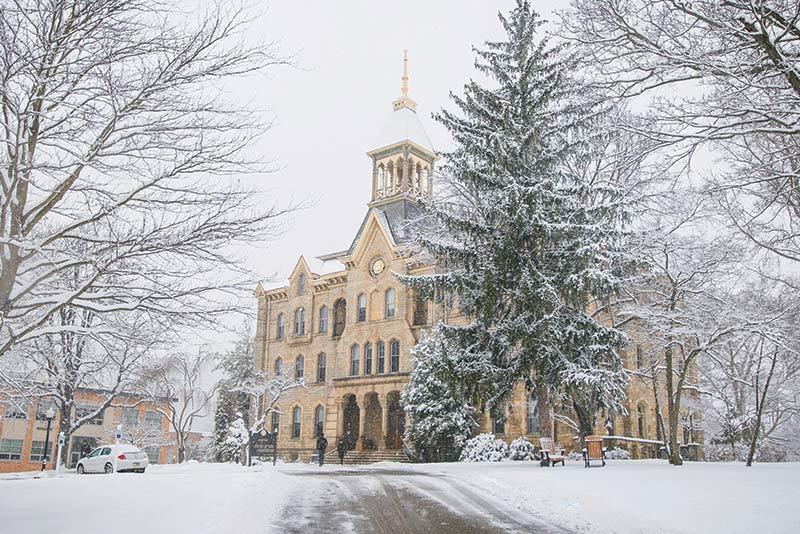 Old Main in winter